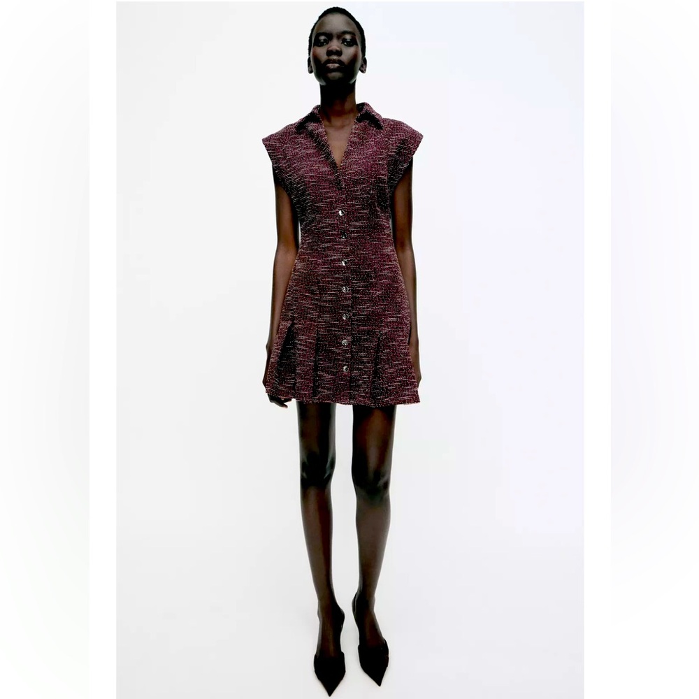 NWT ZARA TEXTURED MINI DRESS